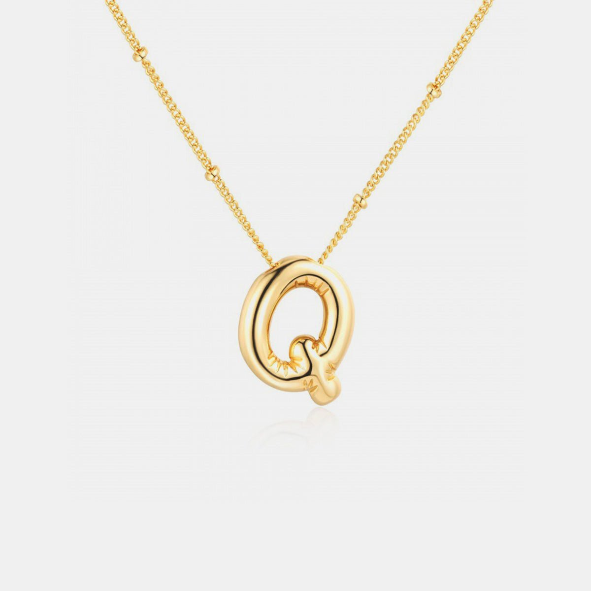 Gold - Plated Bubble Initial Necklace - Blossoms&Moss