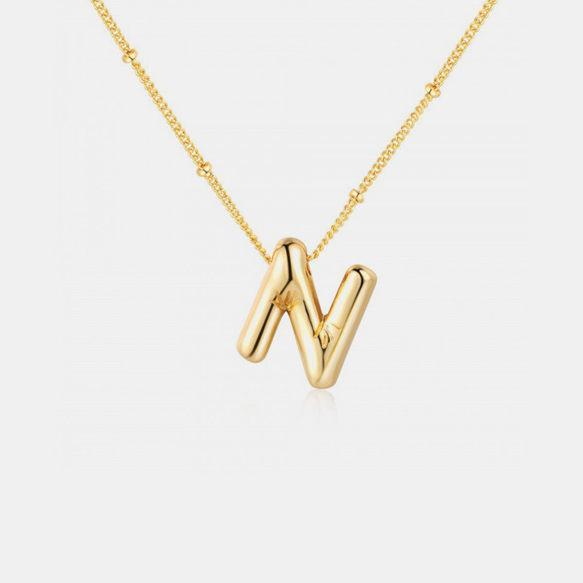 Gold - Plated Bubble Initial Necklace - Blossoms&Moss