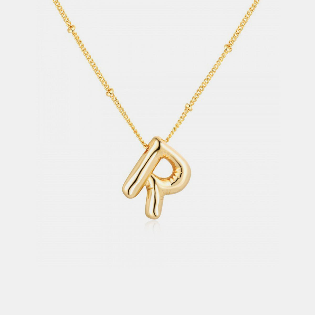 Gold - Plated Bubble Initial Necklace - Blossoms&Moss