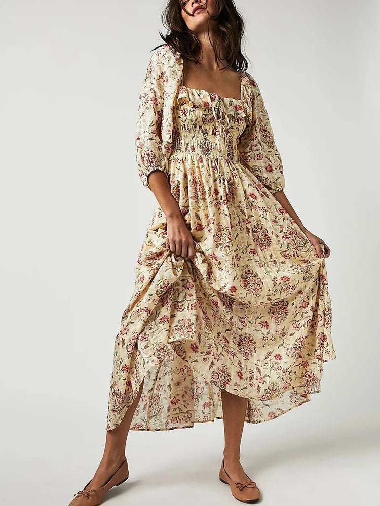 GypsyLady Floral Chic Boho Maxi Dress - Blossoms&Moss