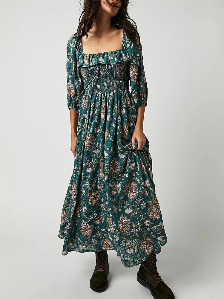 GypsyLady Floral Chic Boho Maxi Dress - Blossoms&Moss