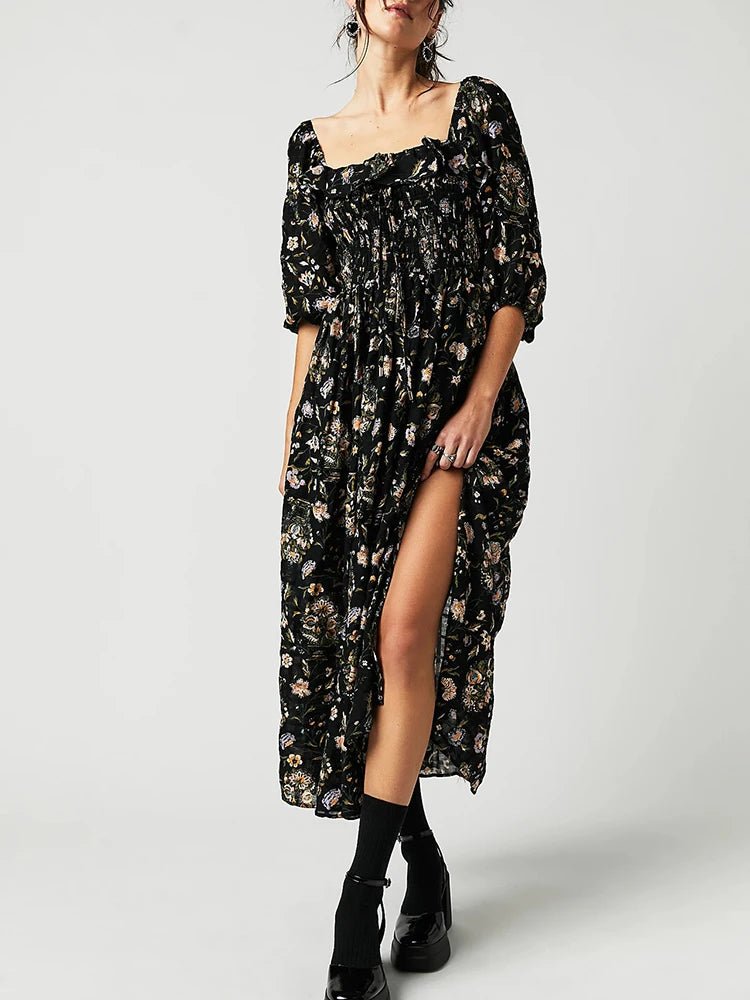 GypsyLady Floral Chic Boho Maxi Dress - Blossoms&Moss