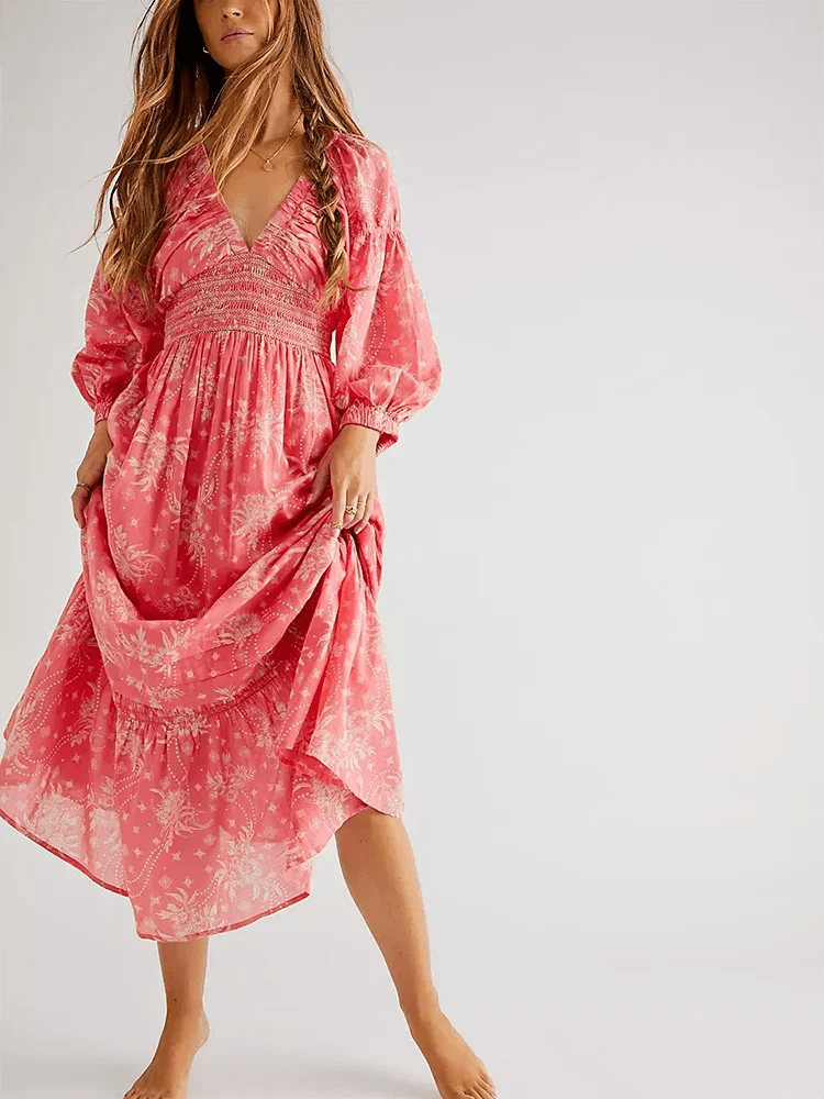 GypsyLady Floral Chic Boho Maxi Dress - Blossoms&Moss