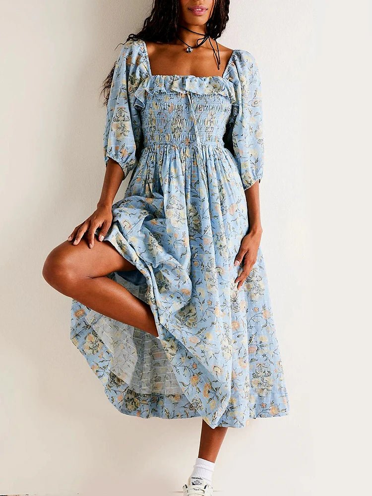 GypsyLady Floral Chic Boho Maxi Dress - Blossoms&Moss