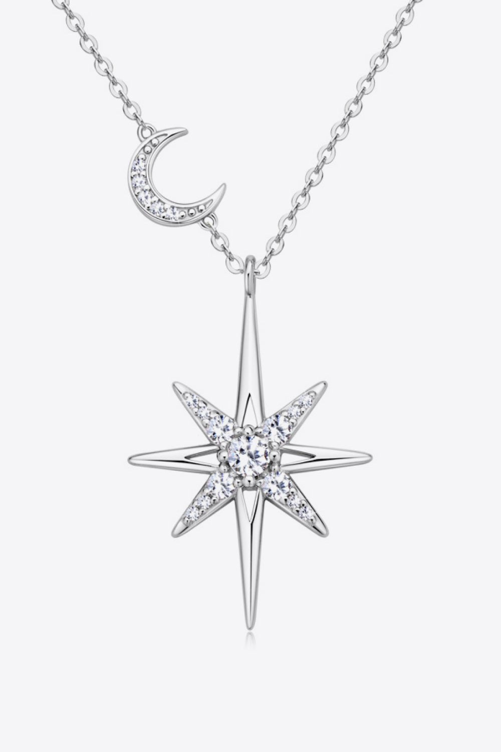 Moissanite 925 Sterling Silver Necklace - Blossoms&Moss