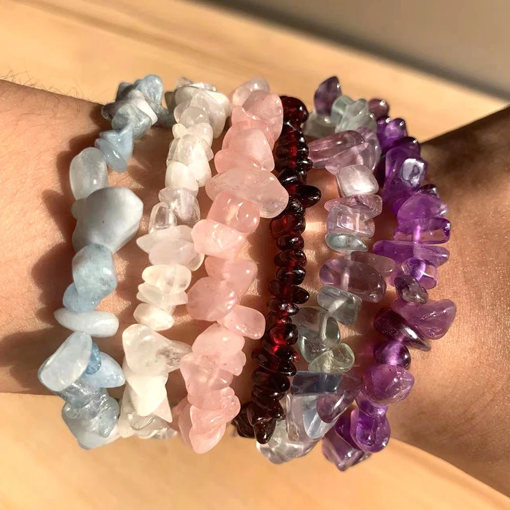 Natural Crystal Gemstone Stack the energy bracelet - Blossoms&Moss