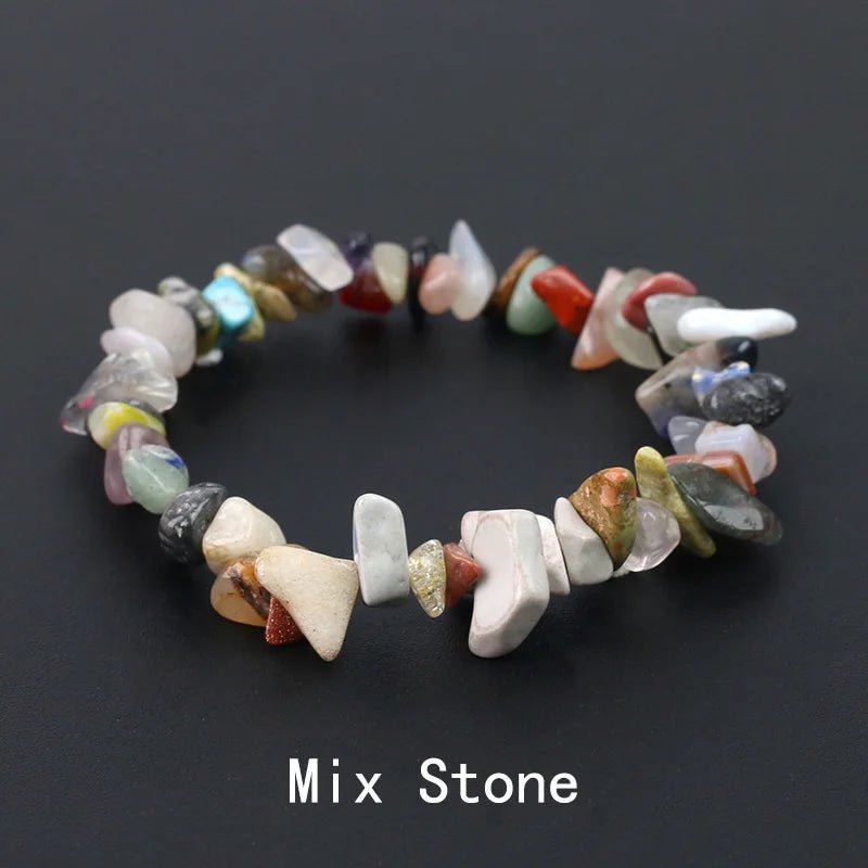 Natural Crystal Gemstone Stack the energy bracelet - Blossoms&Moss