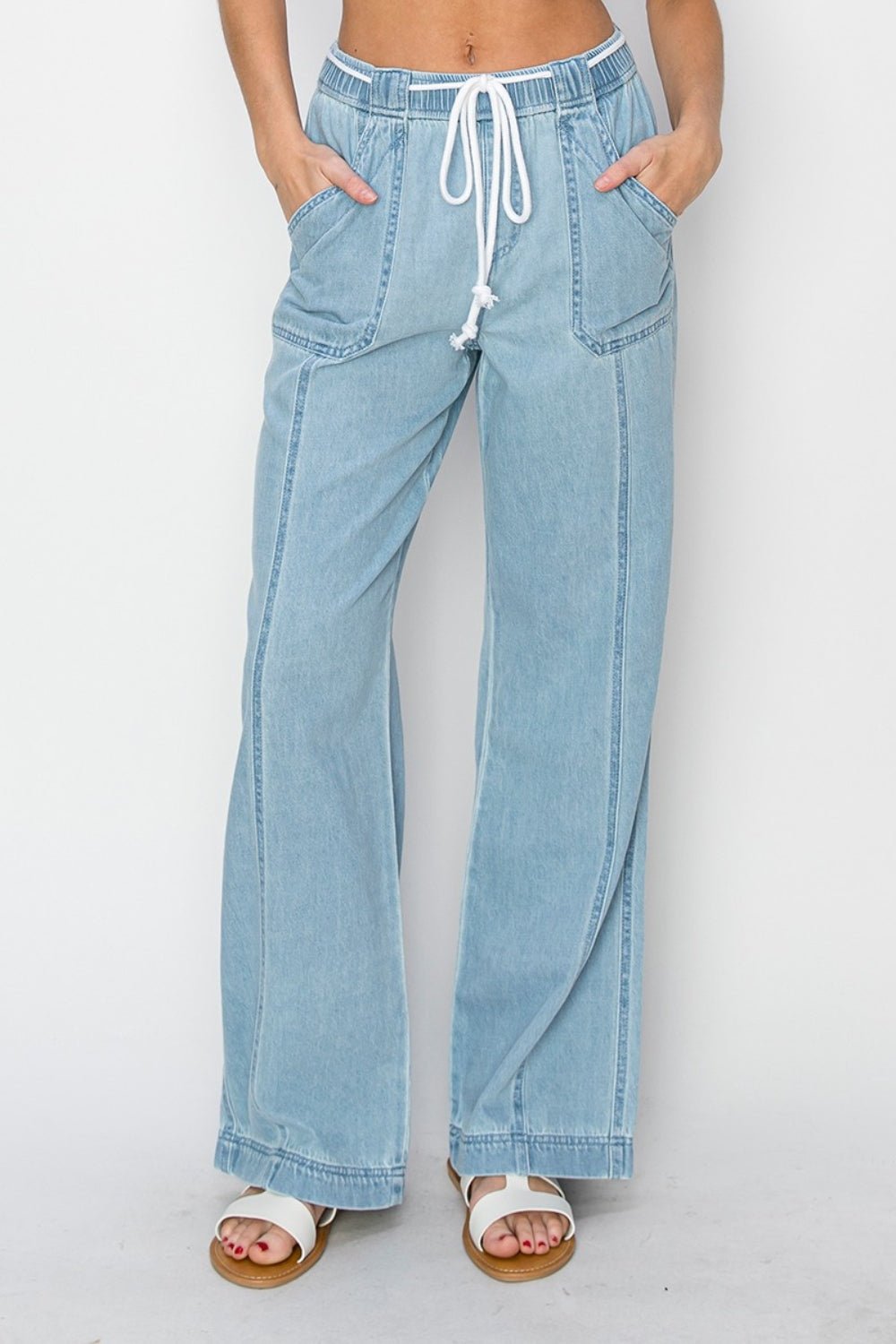 RISEN High Rise Straight Jeans - Blossoms&Moss