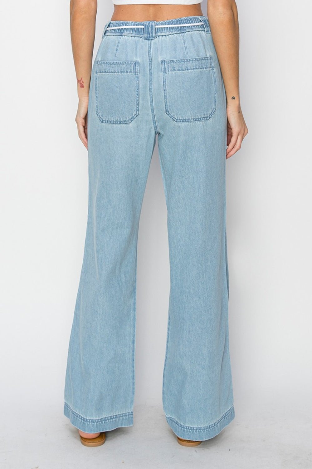 RISEN High Rise Straight Jeans - Blossoms&Moss