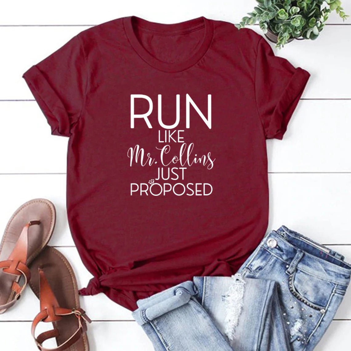 Run Like Mr. Collins Just Proposed T-shirt - Blossoms&Moss