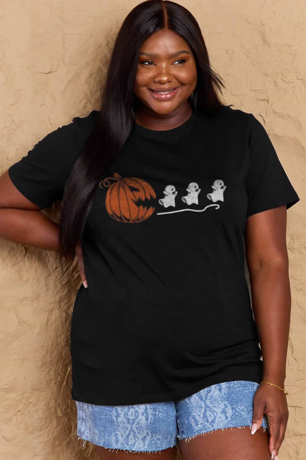 Simply Love Full Size Jack - O' - Lantern Graphic Cotton T-Shirt - Blossoms&Moss