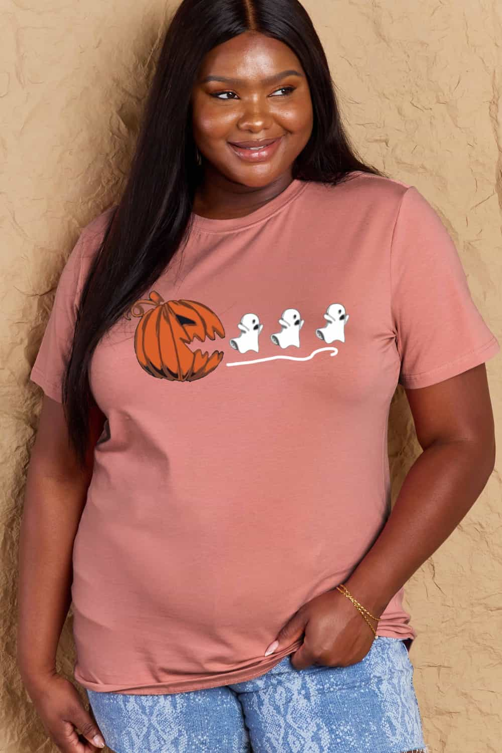 Simply Love Full Size Jack - O' - Lantern Graphic Cotton T-Shirt - Blossoms&Moss