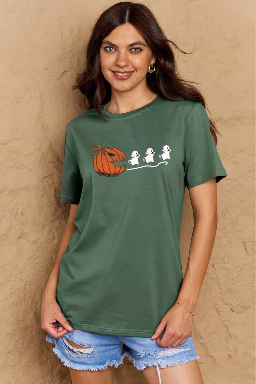 Simply Love Full Size Jack - O' - Lantern Graphic Cotton T-Shirt - Blossoms&Moss