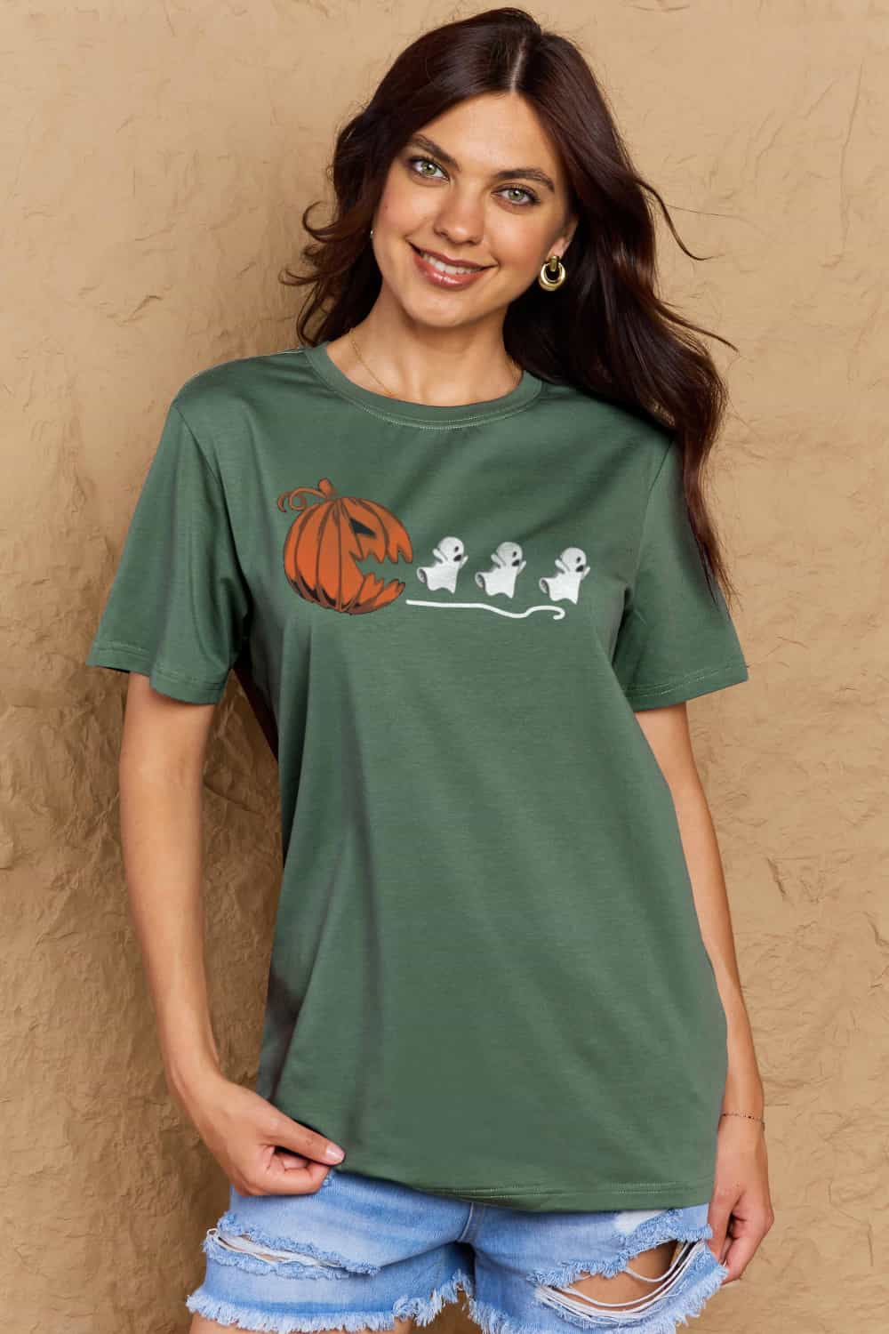 Simply Love Full Size Jack - O' - Lantern Graphic Cotton T-Shirt - Blossoms&Moss