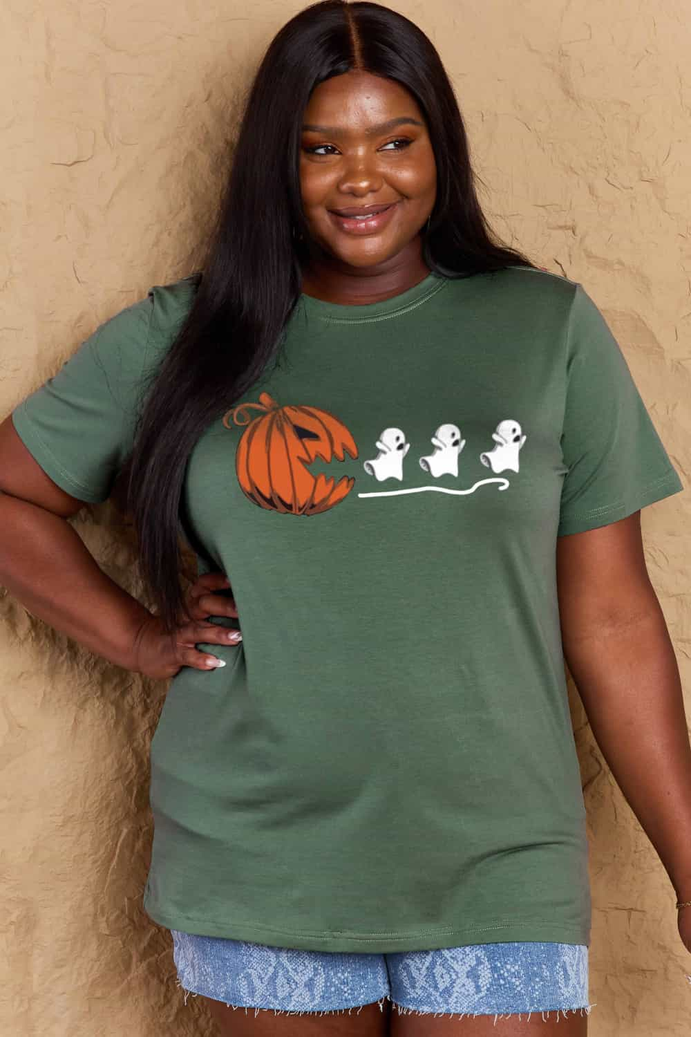 Simply Love Full Size Jack - O' - Lantern Graphic Cotton T-Shirt - Blossoms&Moss