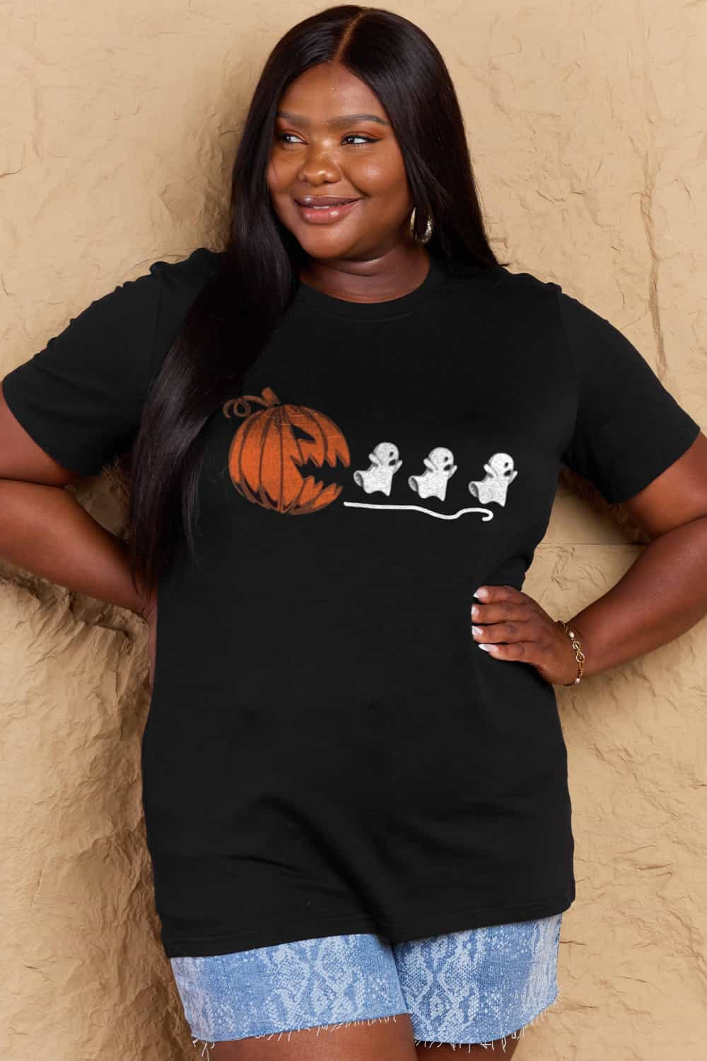 Simply Love Full Size Jack - O' - Lantern Graphic Cotton T-Shirt - Blossoms&Moss