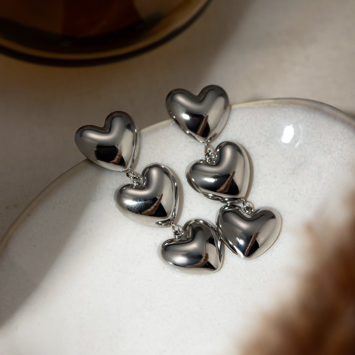 Stainless Steel Heart Earrings - Blossoms&Moss