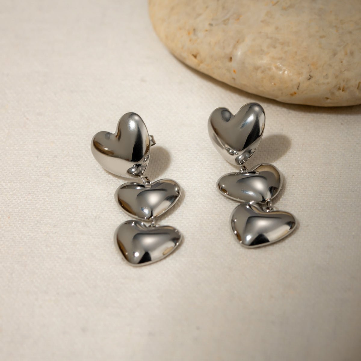 Stainless Steel Heart Earrings - Blossoms&Moss