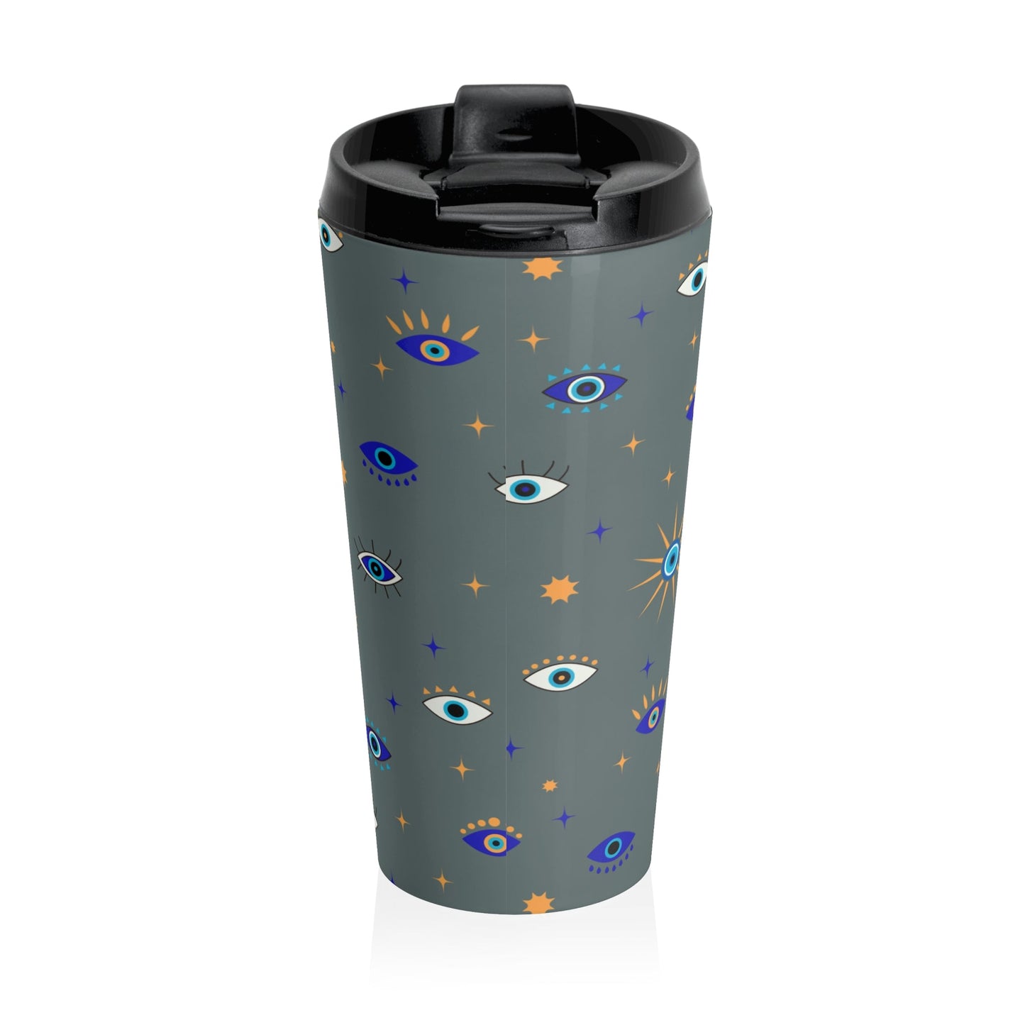 Stainless Steel Travel Mug evil eye print - Blossoms&Moss