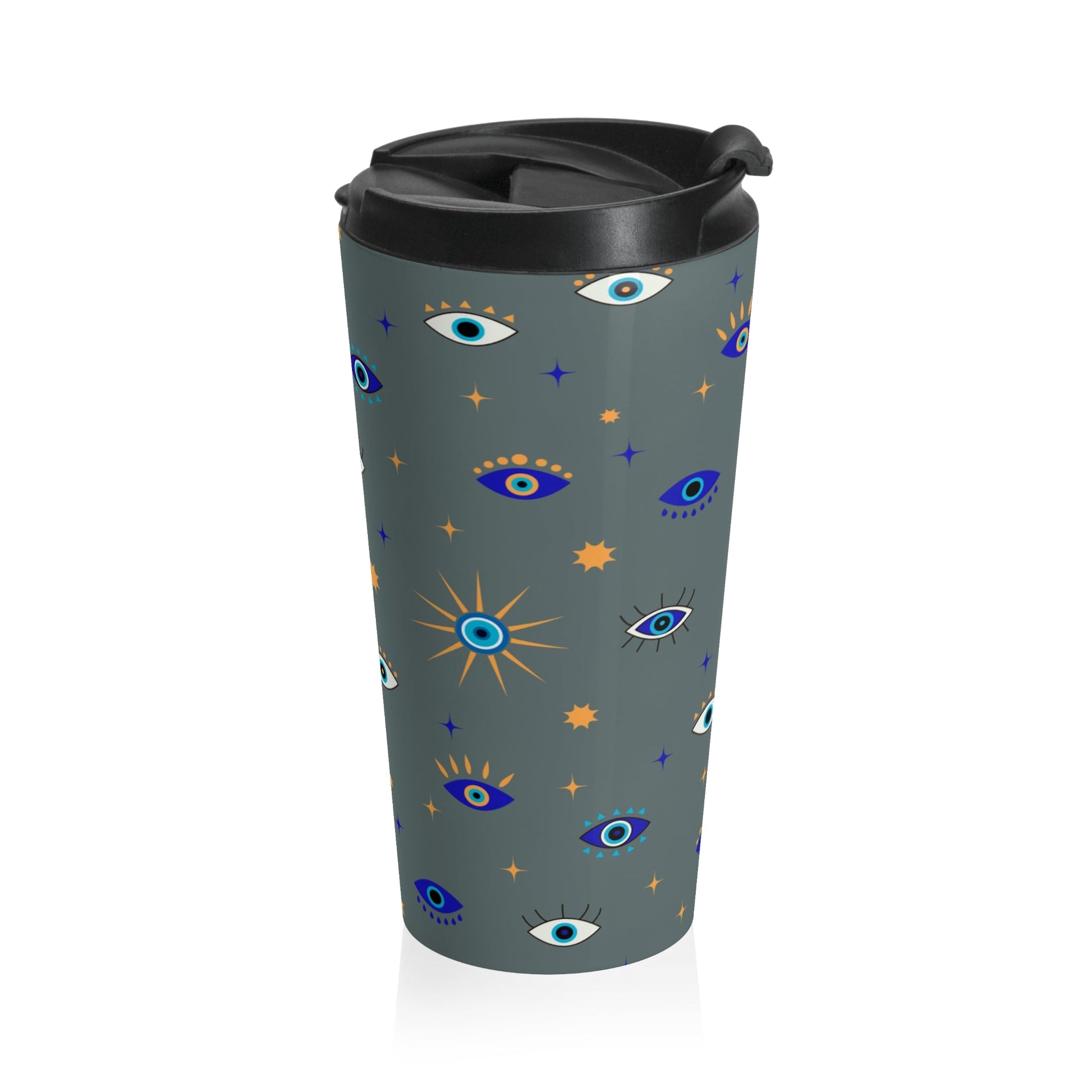 Stainless Steel Travel Mug evil eye print - Blossoms&Moss