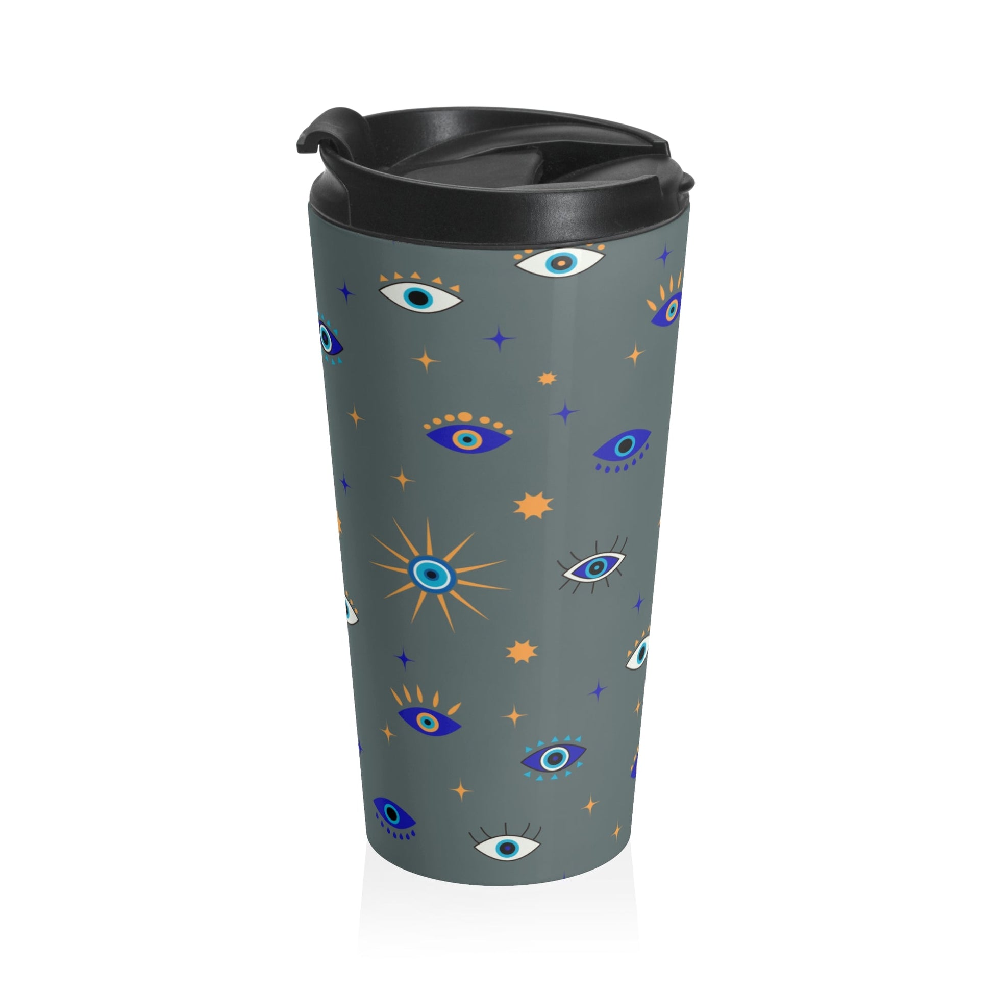 Stainless Steel Travel Mug evil eye print - Blossoms&Moss